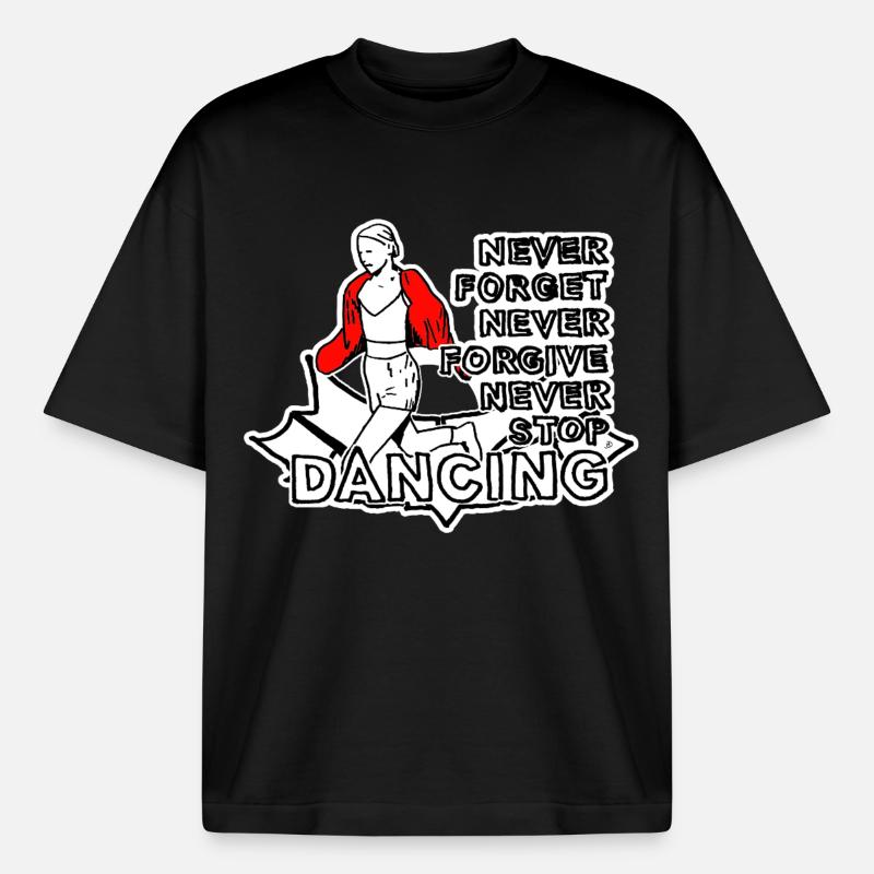 Never Forget Never Forgive - Boxy Heavyweight Unisex Organic T-Shirt von Stanley/Stella - Schwarz