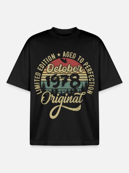 october 1978 anniversary october 1978 october - Boxy Heavyweight Unisex Organic T-Shirt by Stanley/Stella - black