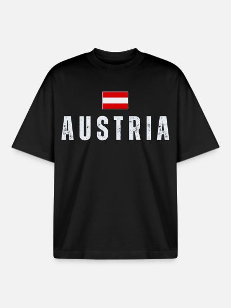 Flag of Austria, Austrian patriot - Boxy Heavyweight Unisex Organic T-Shirt by Stanley/Stella - black