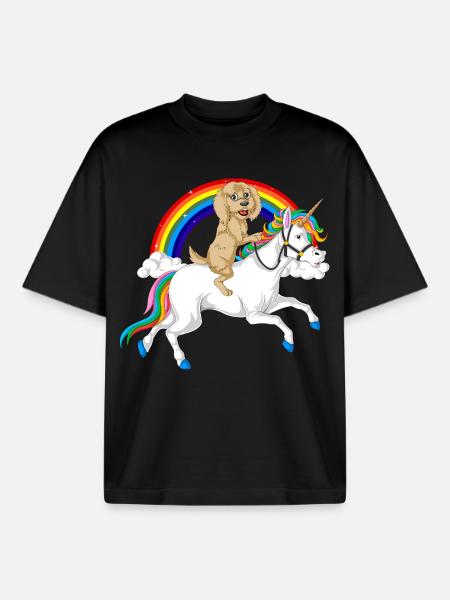 Golden Doodle - Boxy Heavyweight Unisex Organic T-Shirt by Stanley/Stella - black