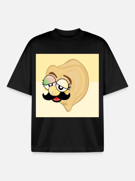Chickpea Dad Moustache - Boxy Heavyweight Unisex Organic T-Shirt by Stanley/Stella - black