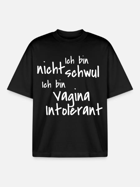 Intolérance vaginale - T-shirt unisexe boxy épais biologique Stanley/Stella - noir