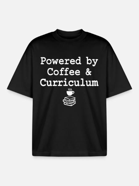 Powered by Coffee & Curriculum Kaffee Statement - Boxy Heavyweight Unisex Organic T-Shirt von Stanley/Stella - Schwarz