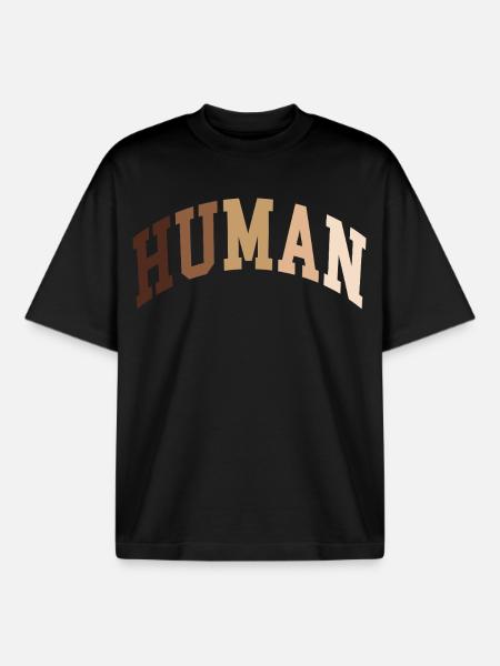 Human Human African - Boxy Heavyweight Unisex Organic T-Shirt by Stanley/Stella - black
