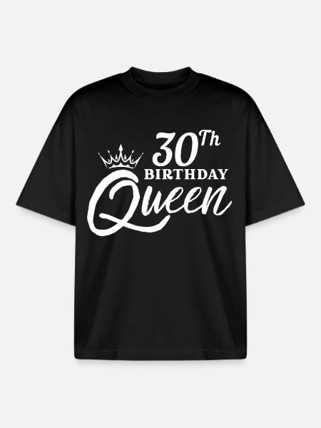 30th birthday - Boxy Heavyweight Unisex Organic T-Shirt by Stanley/Stella - black