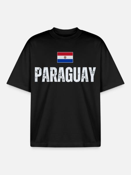 Paraguayan flag, Paraguayan pride - Boxy Heavyweight Unisex Organic T-Shirt by Stanley/Stella - black