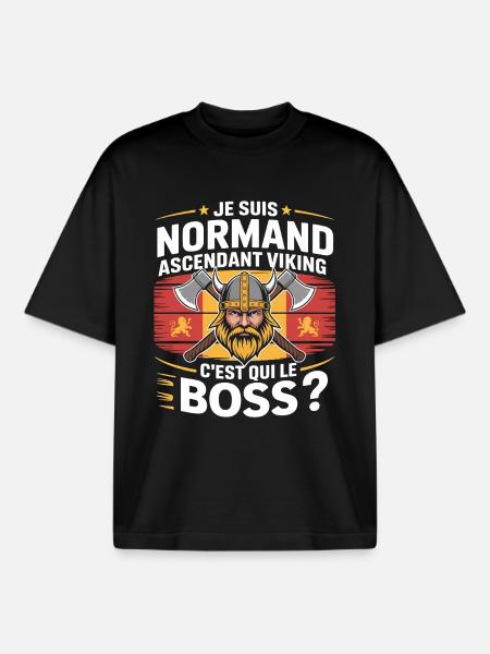Wikinger Norman Aszendent T-Shirt - Boxy Heavyweight Unisex Organic T-Shirt von Stanley/Stella - Schwarz