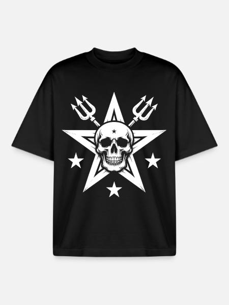 Star Skull - Boxy Heavyweight Unisex Organic T-Shirt by Stanley/Stella - black