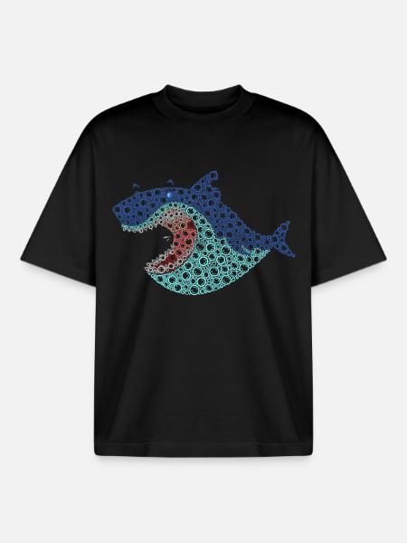 VSP Bubble Shark - T-shirt unisexe boxy épais biologique Stanley/Stella - noir