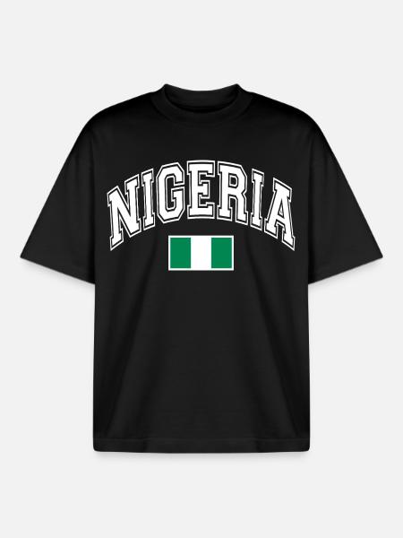 Nigeria flag - Boxy Heavyweight Unisex Organic T-Shirt by Stanley/Stella - black