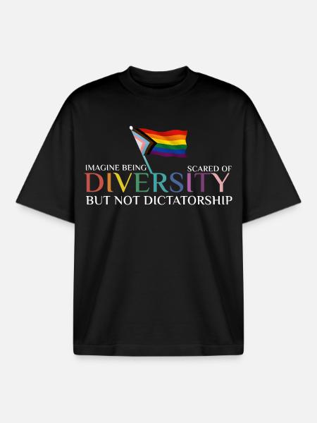 Bunte Regenbogenfahne Diversität - Boxy Heavyweight Unisex Organic T-Shirt von Stanley/Stella - Schwarz