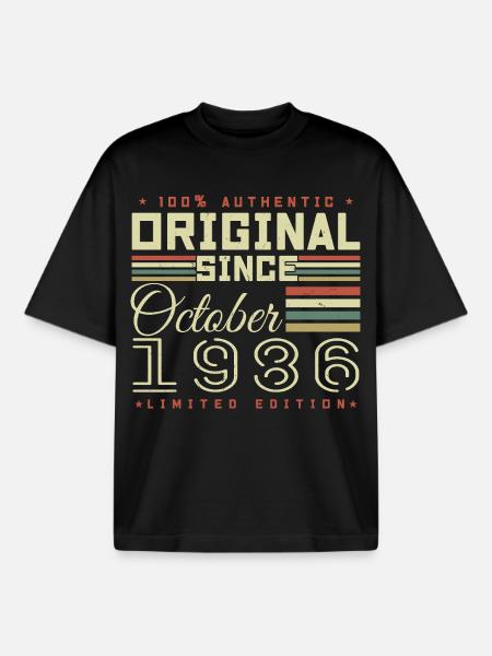 Legendary since October 1986 | October 1986 - Boxy Heavyweight Unisex Organic T-Shirt by Stanley/Stella - black