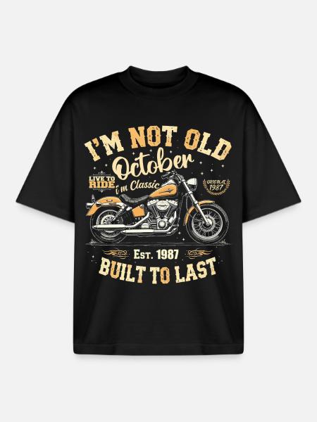Birthday October 1987 Anniversary October 1987 - Boxy Heavyweight Unisex Organic T-Shirt by Stanley/Stella - black
