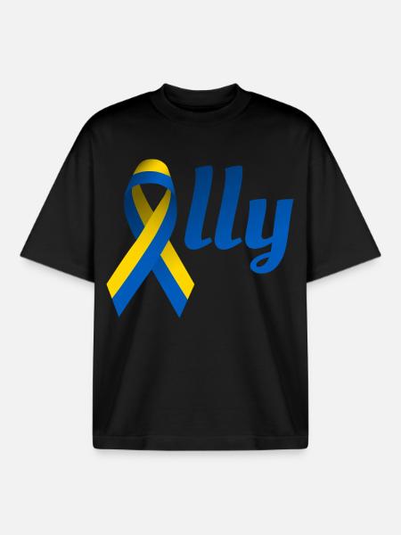 Ukraine Ally Loop - Boxy Heavyweight Unisex Organic T-Shirt by Stanley/Stella - black