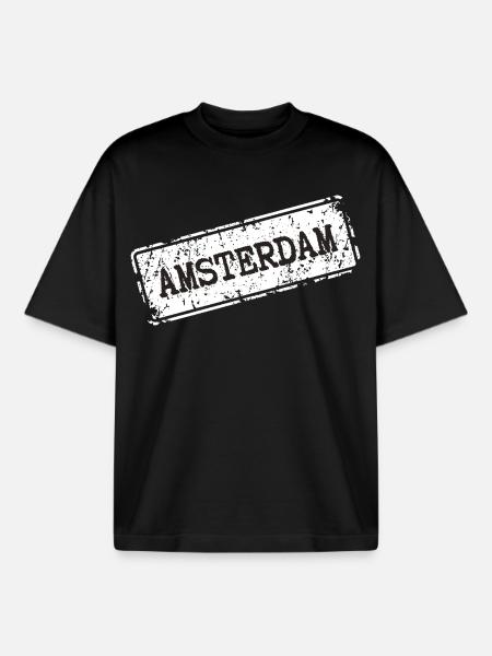 Amsterdam Street Style - Boxy Heavyweight Unisex Organic T-Shirt by Stanley/Stella - black