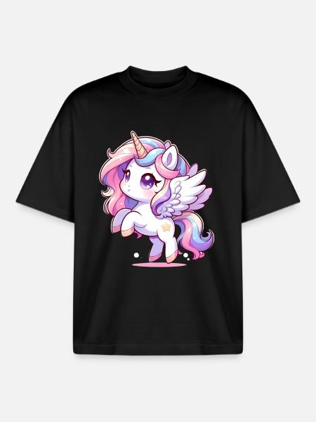 Magic Unicorn - Boxy Heavyweight Unisex Organic T-Shirt by Stanley/Stella - black