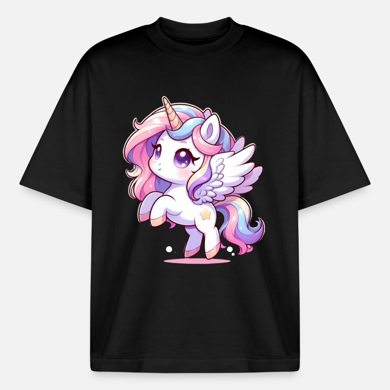 Magisches Einhorn - Boxy Heavyweight Unisex Organic T-Shirt von Stanley/Stella - Schwarz