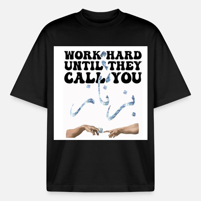 Motivation Arbeit Geld - Boxy Heavyweight Unisex Organic T-Shirt von Stanley/Stella - Schwarz