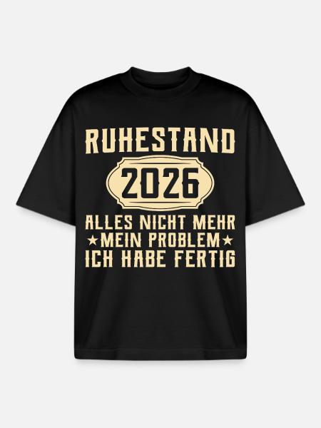 Retraite 2026 - Adieu collègue - T-shirt unisexe boxy épais biologique Stanley/Stella - noir