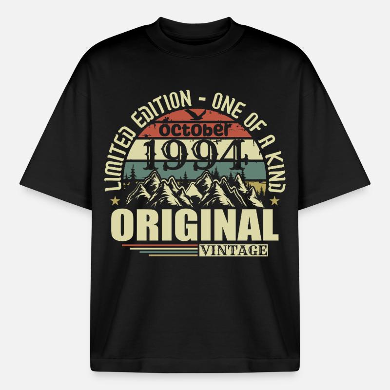 october 1994 - 31st birthday gift october - Boxy Heavyweight Unisex Organic T-Shirt by Stanley/Stella - black