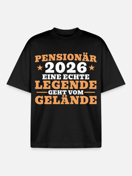 Pensioner 2026 - Retired colleague - Boxy Heavyweight Unisex Organic T-Shirt by Stanley/Stella - black