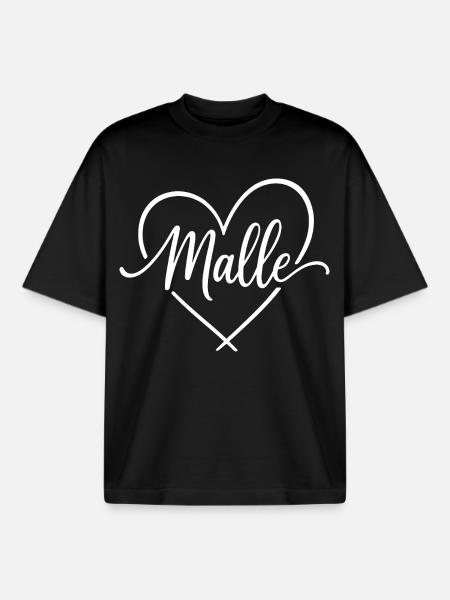 Malle Heart Mallorca - Boxy Heavyweight Unisex Organic T-Shirt by Stanley/Stella - black