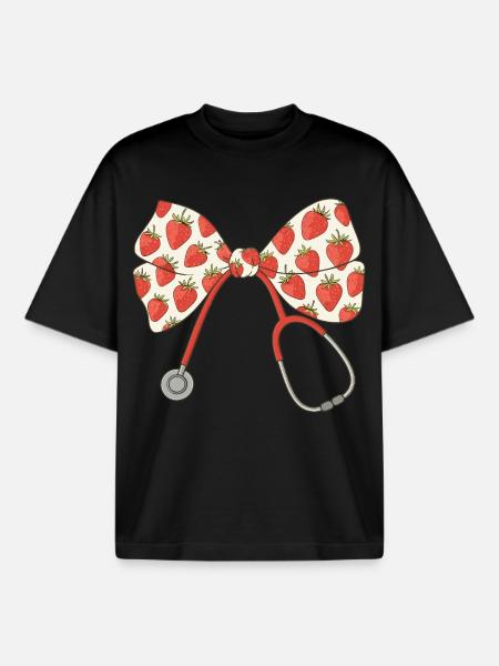 Nurse, Stethoscope, Loop - Boxy Heavyweight Unisex Organic T-Shirt by Stanley/Stella - black