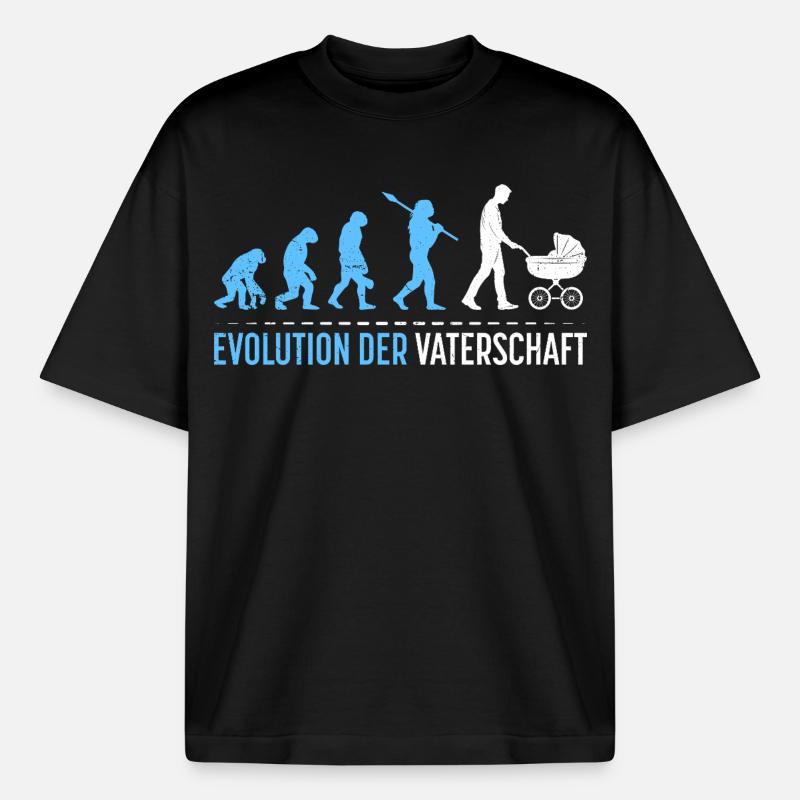 Werdender Vater EVOLUTION DER VATERSCHAFT Lustig - Boxy Heavyweight Unisex Organic T-Shirt von Stanley/Stella - Schwarz