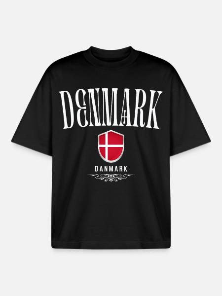 Danish patriot, Danish pride - Boxy Heavyweight Unisex Organic T-Shirt by Stanley/Stella - black