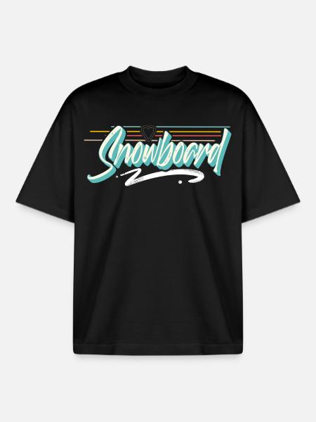 Snowboard - Boxy Heavyweight Unisex Organic T-Shirt by Stanley/Stella - black