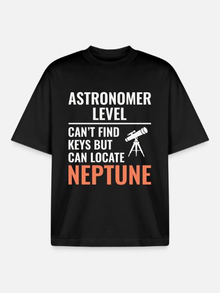 Astronomy Planet Lover Design - Boxy Heavyweight Unisex Organic T-Shirt by Stanley/Stella - black
