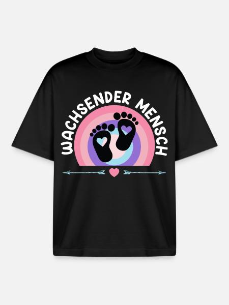 Werdende Mutter WACHSENDER MENSCH Lustig - Boxy Heavyweight Unisex Organic T-Shirt von Stanley/Stella - Schwarz