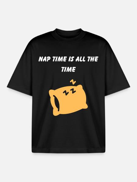Creative Quote About Nap and Rest - Boxy Heavyweight Unisex Organic T-Shirt by Stanley/Stella - black