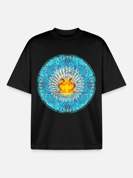 Holy Flame Mandala Design Ibiza - Boxy Heavyweight Unisex Organic T-Shirt by Stanley/Stella - black