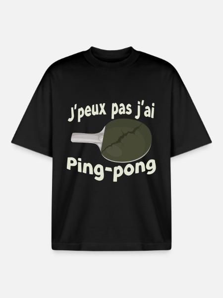 Ping-Pong Break Humor - Boxy Heavyweight Unisex Organic T-Shirt by Stanley/Stella - black