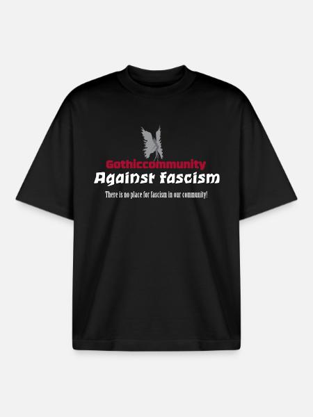 Againstfascism - Boxy Heavyweight Unisex Organic T-Shirt by Stanley/Stella - black