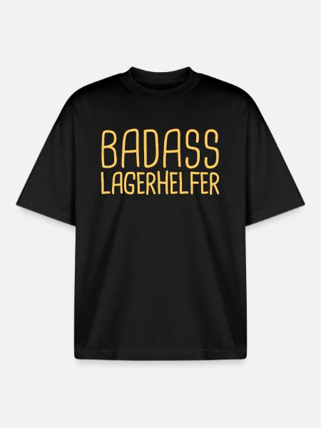 Camp Helper Badass - T-shirt unisexe boxy épais biologique Stanley/Stella - noir