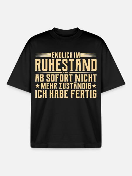 Retraite Plus responsable - Retraité - T-shirt unisexe boxy épais biologique Stanley/Stella - noir