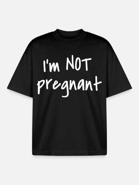 NOT PREGNANT - Boxy Heavyweight Unisex Organic T-Shirt by Stanley/Stella - black