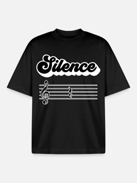 Silence Solfeggio Geschenk Musikermusik - Boxy Heavyweight Unisex Organic T-Shirt von Stanley/Stella - Schwarz