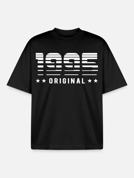 Original 1995 Édition Limitée - Anniversaire - T-shirt unisexe boxy épais biologique Stanley/Stella - noir