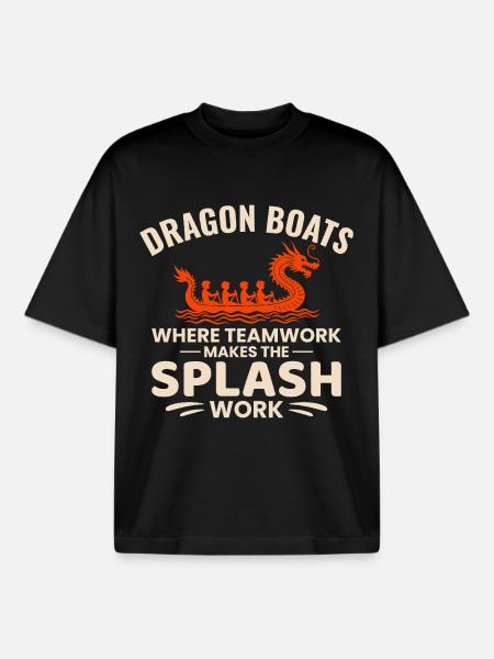 Synchronized Paddling Team - Boxy Heavyweight Unisex Organic T-Shirt by Stanley/Stella - black