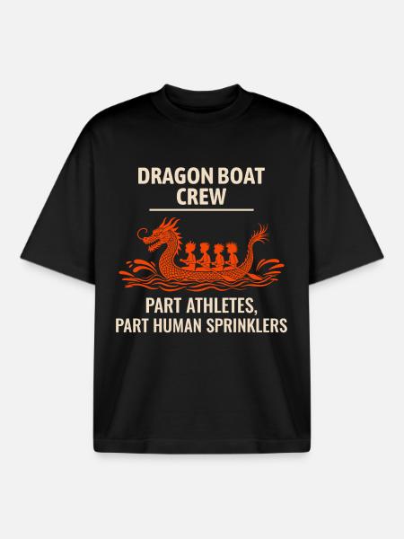 Drachenboot Crew Athleten Sprinkler - Boxy Heavyweight Unisex Organic T-Shirt von Stanley/Stella - Schwarz