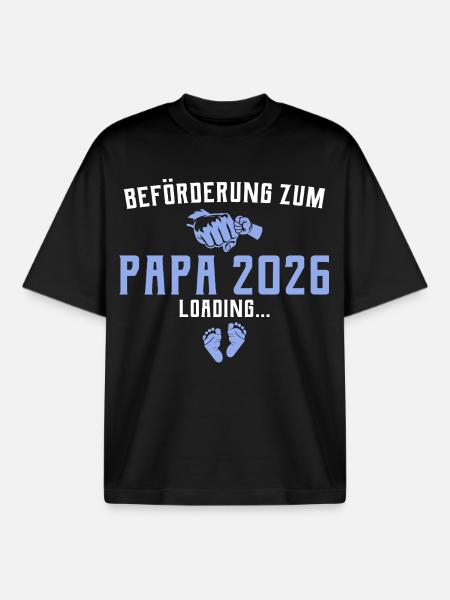 Promotion to Dad 2026 loading - Boxy Heavyweight Unisex Organic T-Shirt by Stanley/Stella - black