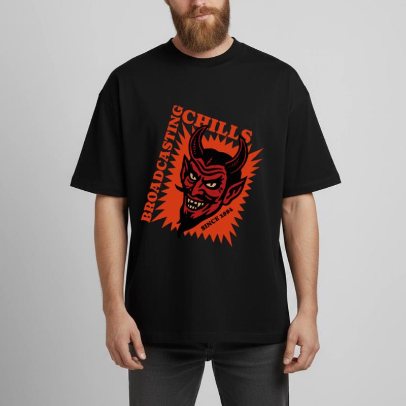 Broadcasting Chills - Devil - Teufel Boxy Heavyweight Unisex Organic T-Shirt by Stanley/Stella