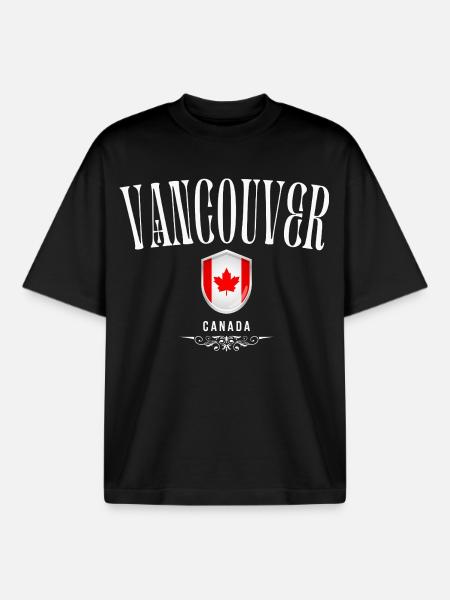 Vancouver Canada, Vancouver souvenir - Boxy Heavyweight Unisex Organic T-Shirt by Stanley/Stella - black