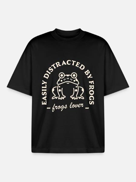 Funny frog lovers humorous quotes - Boxy Heavyweight Unisex Organic T-Shirt by Stanley/Stella - black