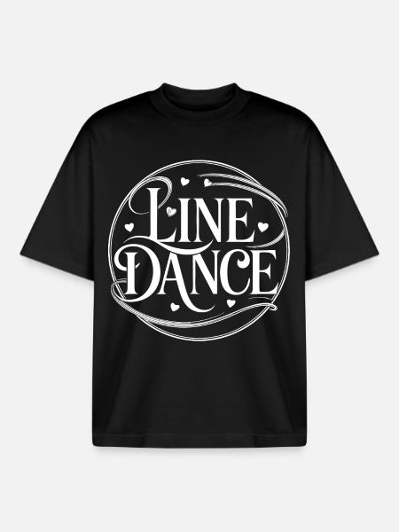 Playful line dance design - Boxy Heavyweight Unisex Organic T-Shirt by Stanley/Stella - black