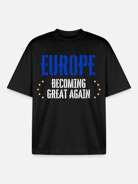 EUROPA wird wieder groß - Boxy Heavyweight Unisex Organic T-Shirt von Stanley/Stella - Schwarz