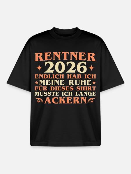 Kollege Abschied Rente 2026 - Rentner - Boxy Heavyweight Unisex Organic T-Shirt von Stanley/Stella - Schwarz